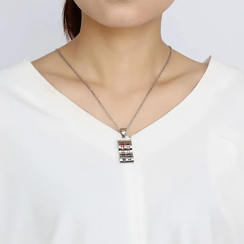 Mprainbow Для женщин Ожерелья для мужчин Нержавеющая сталь Радужная Волна