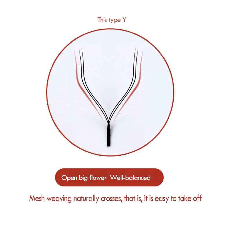 baby curl y-shaped eyelashes extention love mesh woven dense eyelashes super soft mink cilia 3D volume looking eye lash