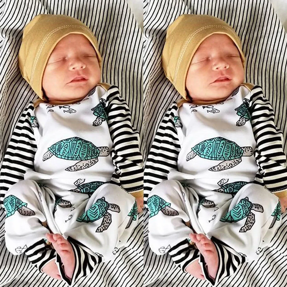2018 Limited Carters Official Store Hot Sale Newborn Infant Baby Boy Girl Tortoise Romper Jumpsuit Hat Clothes Set Dropshipping | Детская