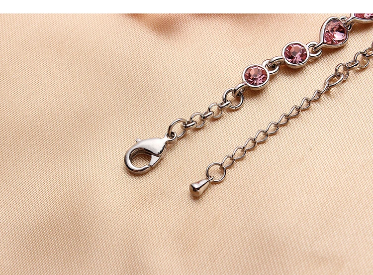 BeBella/браслет с розовым сердцем и кристаллами Swarovski модные ювелирные изделия для
