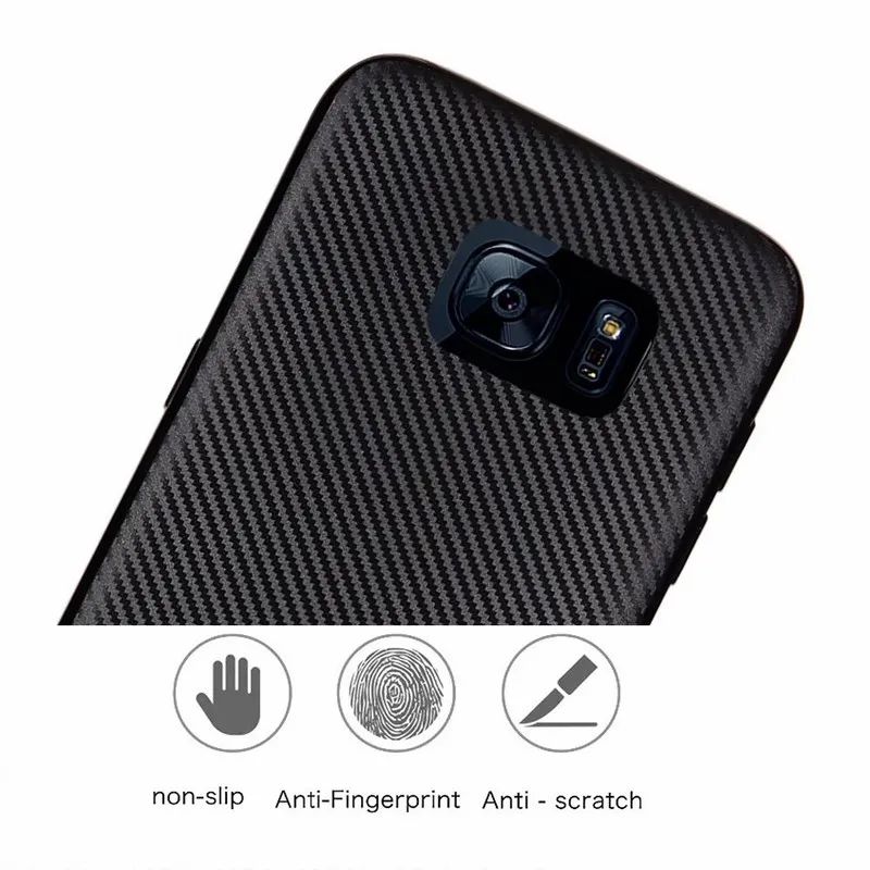 Ascromy ультра тонкий свет мягкий тпу углеродного волокна броня case cover для samsung galaxy s7