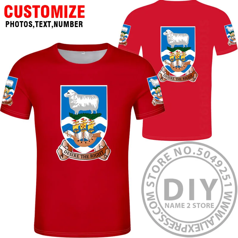 Style 4 Фолклендские острова Мальвинские футболки логотип бесплатно Пользовательское имя номер flk футболка Национальный флаг Страна Печать текст колледж фото одежда - Цвет: Style 4