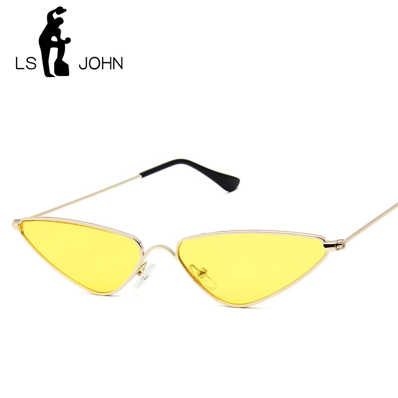 LS JOHN, женские солнцезащитные очки "кошачий глаз", милые, сексуальные, брендовые, дизайнерские, летние, Ретро стиль, маленькая оправа, розовые, желтые, синие, кошачий глаз, солнцезащитные очки, UV400