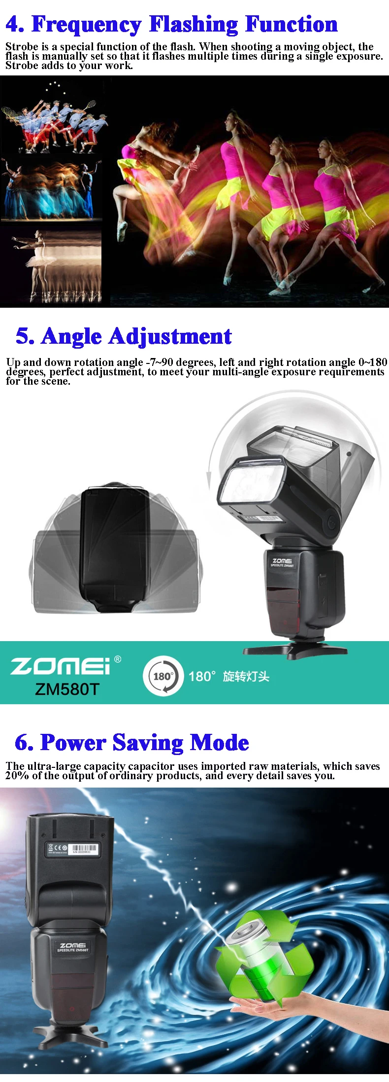 Zomei ZM580T Беспроводная Автоматическая ttl вспышка профессиональная скорость lite камера вспышка светильник с высокой скоростью синхронизации для Canon Цифровая зеркальная камера