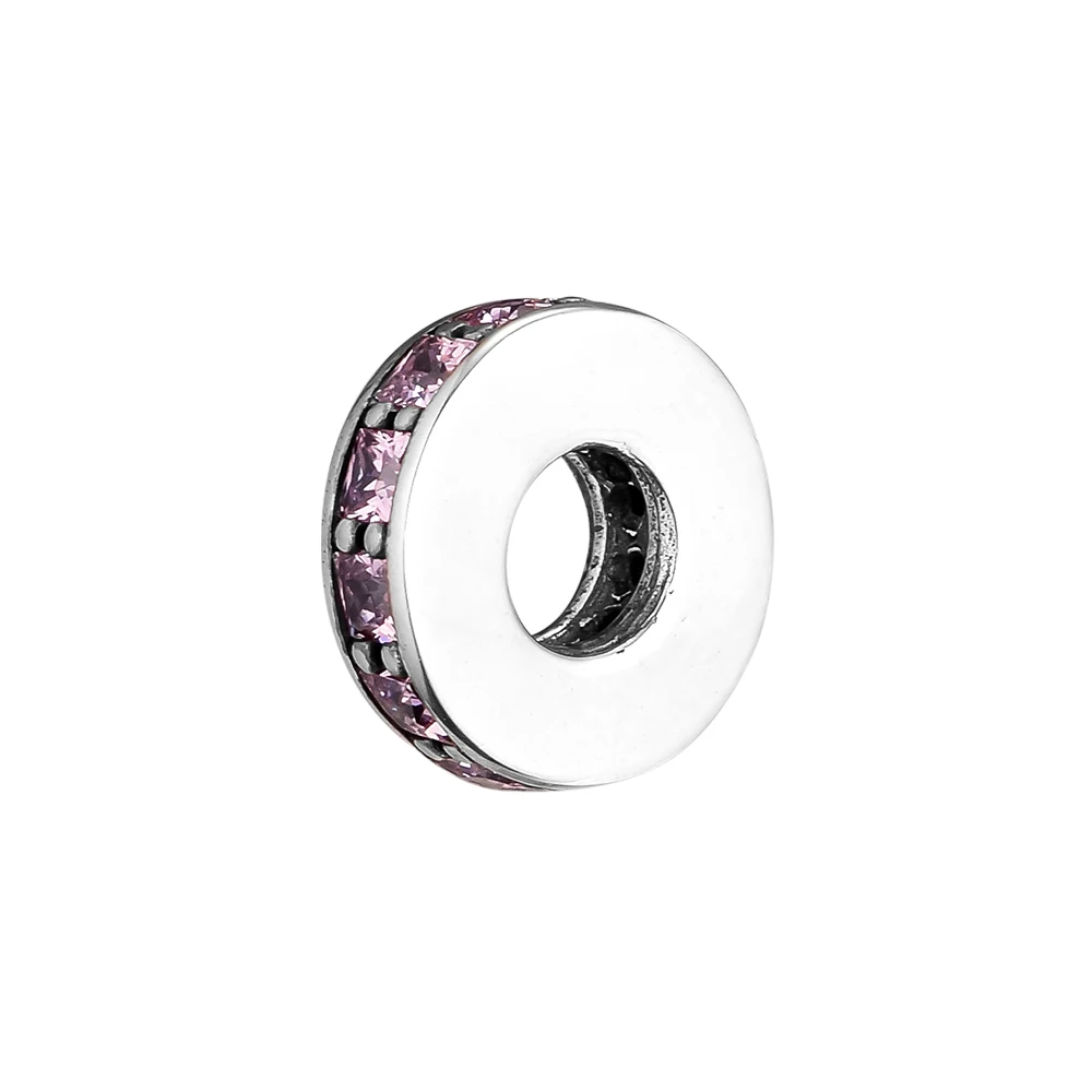 Fits For Pandora Bracelets Eternity Charms with Blush Pink Crystal 100% 925 Sterling Silver Beads Free Shipping | Украшения и
