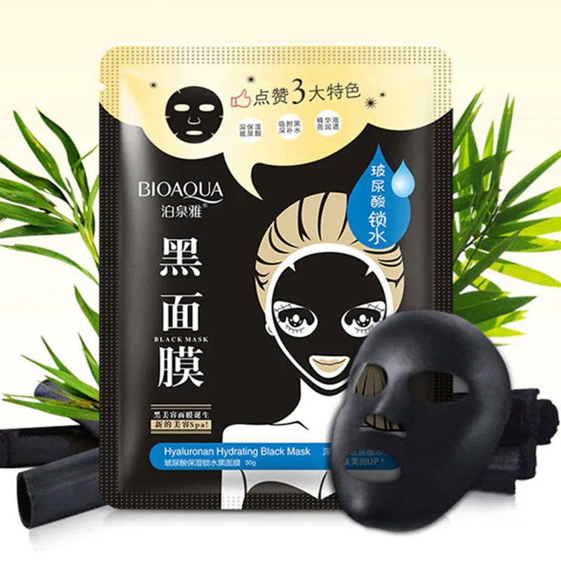 

BIOAQUA Black Mask Moisturizing Facial Mask Nose Blackhead Remover Black Head Acne Treatments Face Care