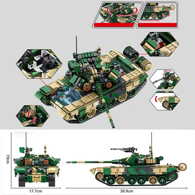 DHL Panlos 632002 1399 шт 632003 632005 Военный танк Тип 99 главный боевой строительные блоки