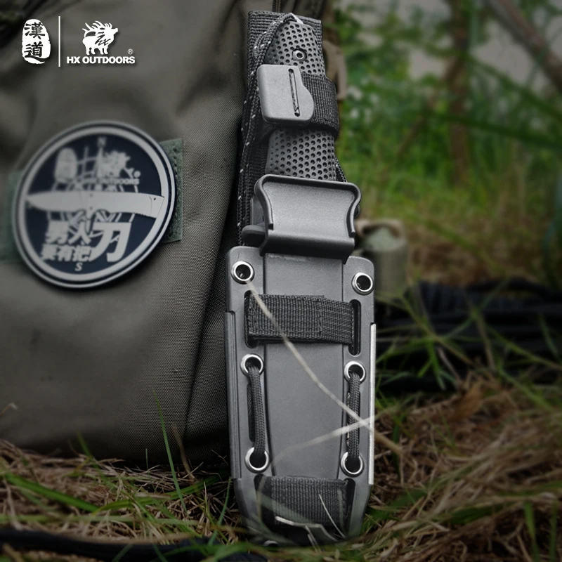 HX outdoor survival knife D2 steel blade fixed brand straight camping knives multi tactical rubber handle hand tools | Инструменты