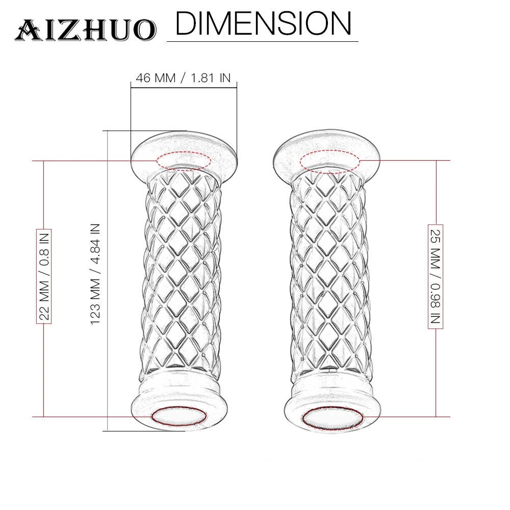Универсальный винтажный резиновый мотоциклетный руль 22 25 мм для Suzuki Yamaha Road Star