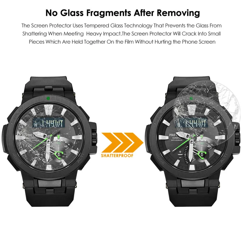 Qosea 10 шт. Премиум Закаленное стекло для часов Casio PRW-7000 защита экрана Ультра прозрачная 9H Защитная Пленка премиум класса