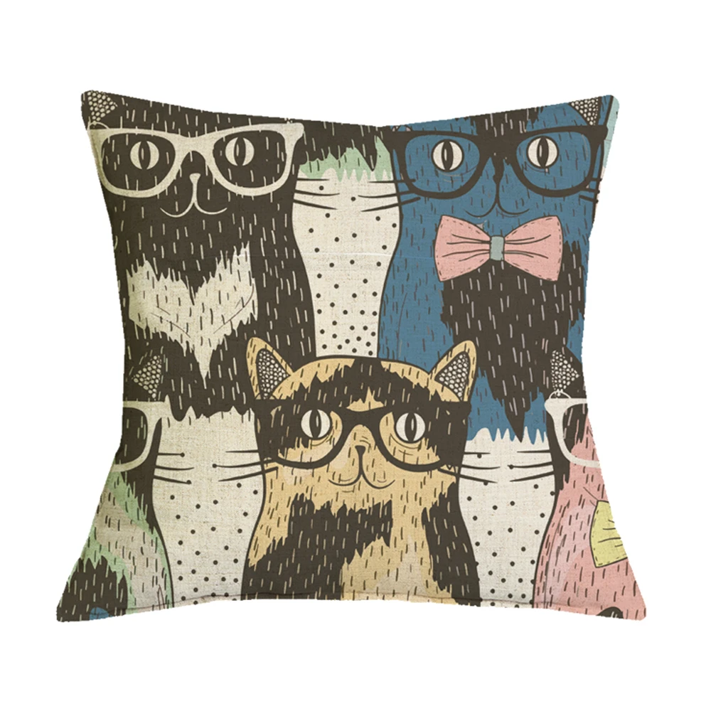 Pattern 8 Fanximan Cat Чехол для подушки с принтом льняная Подушка Чехол домашнего декора диван автомобильные подушки для сиденья - Цвет: Pattern 8