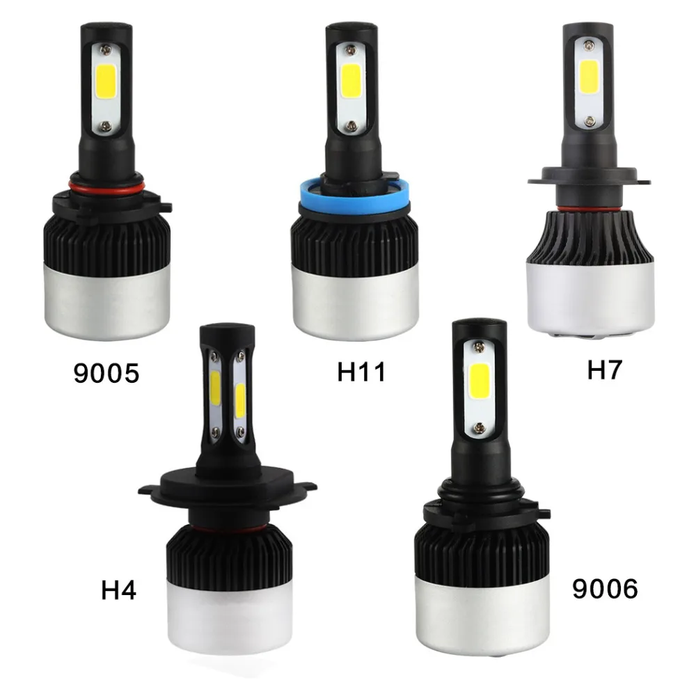 Автомобильные фары H7 COB светодиодный H4/HB2/9003 H8/H9/H11 HB3/9005 HB4/9006 Авто лампы 72W фары для 9000LM 6500K светодиодный налобный фонарь D30