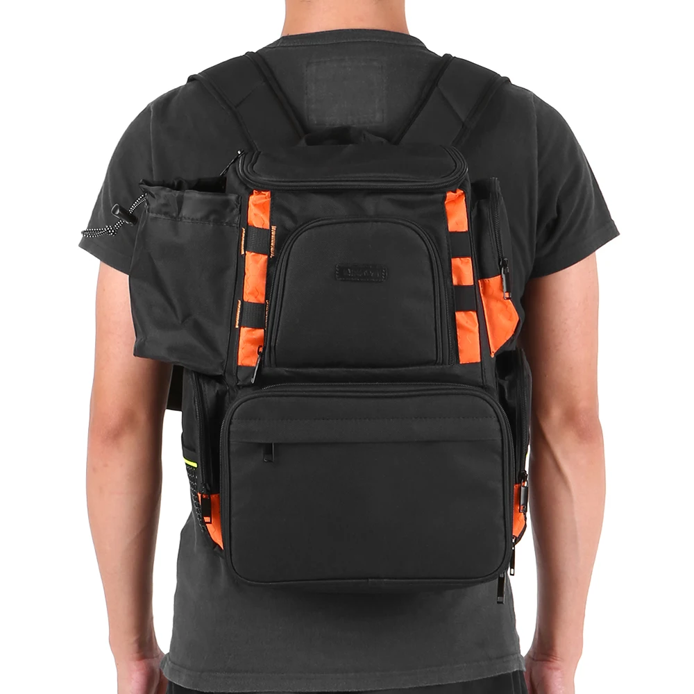 Lixada Fishing Backpack Large Waterproof Lures Reel Bag Adjustable Straps Fish Tackle Storage Rod | Спорт и развлечения