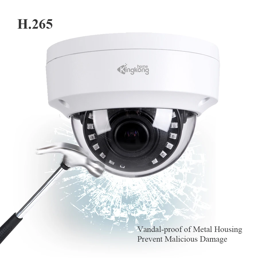 Kingkonghome ip камера 4MP/2MP варифокальный объектив CCTV безопасность Антивандальная