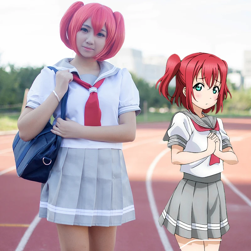 Аниме Lovelive Sunshine костюм для косплея Love Live Aqours Takami Chika моряка школьная форма девочек