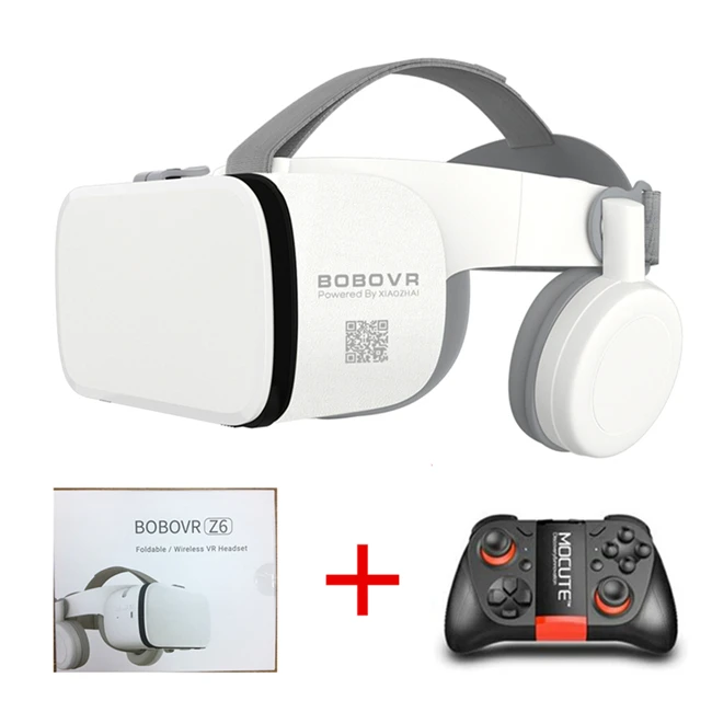 Bundle 4 Новые Bobo vr Z6 VR очки беспроводные Bluetooth наушники VR очки Android IOS Удаленная реальность VR 3D картонные очки - Цвет: Bundle 4