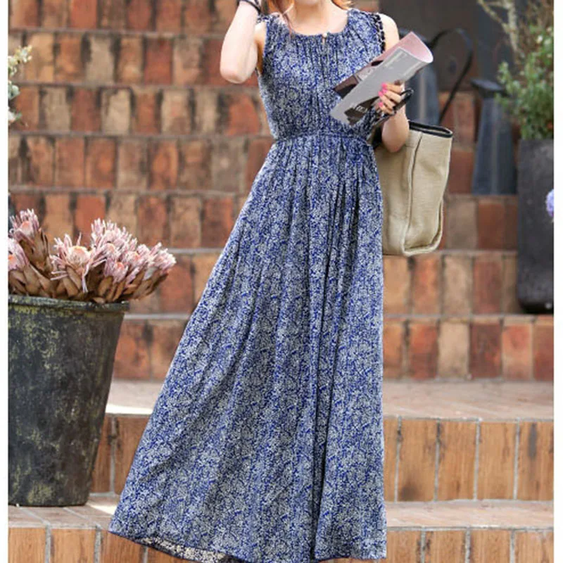 Летнее женское длинное платье 2020 новое модное большого размера с принтом без