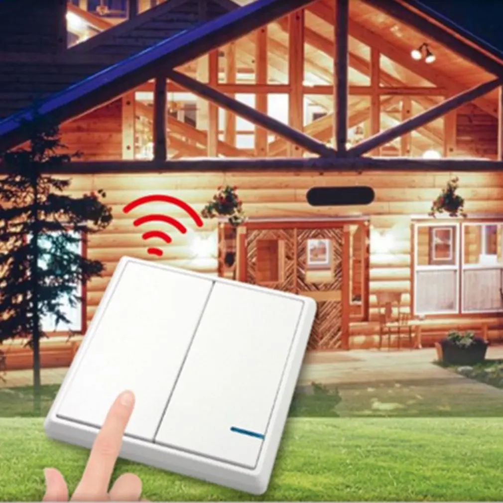 Wireless Switch Dual Button SW-K2&ampR02 86 Type RF Remote Wall Control Light Waterproof Panel Home 110V | Обустройство дома