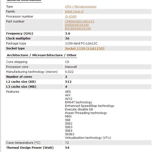 Процессор Intel Core I3 4340 I3-4340 LGA1150 22 нанометра двухъядерный работающий исправно настольный процессор