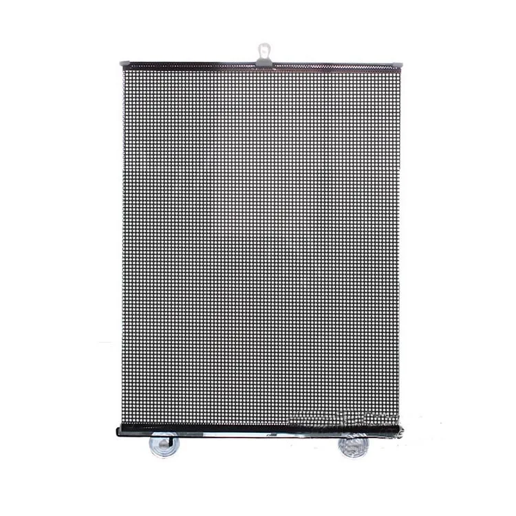 

60*40cm Retractable Car Sunshade Rolling Car Front Window Solar Protection Sunscreen PVC + Metal Rod Car Front Rear Windshield