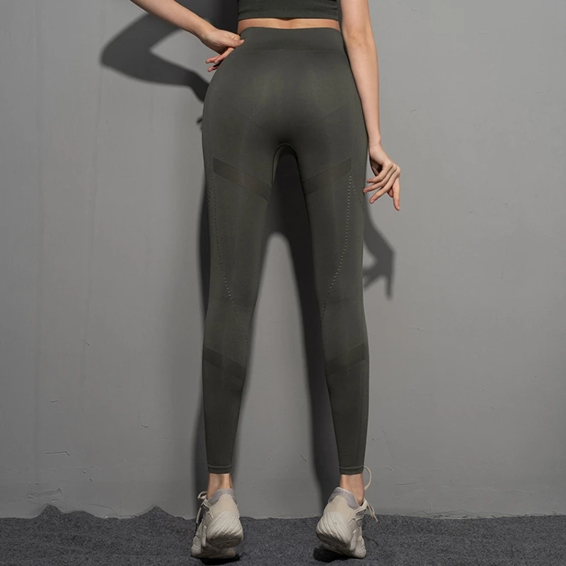 Женские спортивные штаны для бега с высокой талией колготки занятий фитнесом