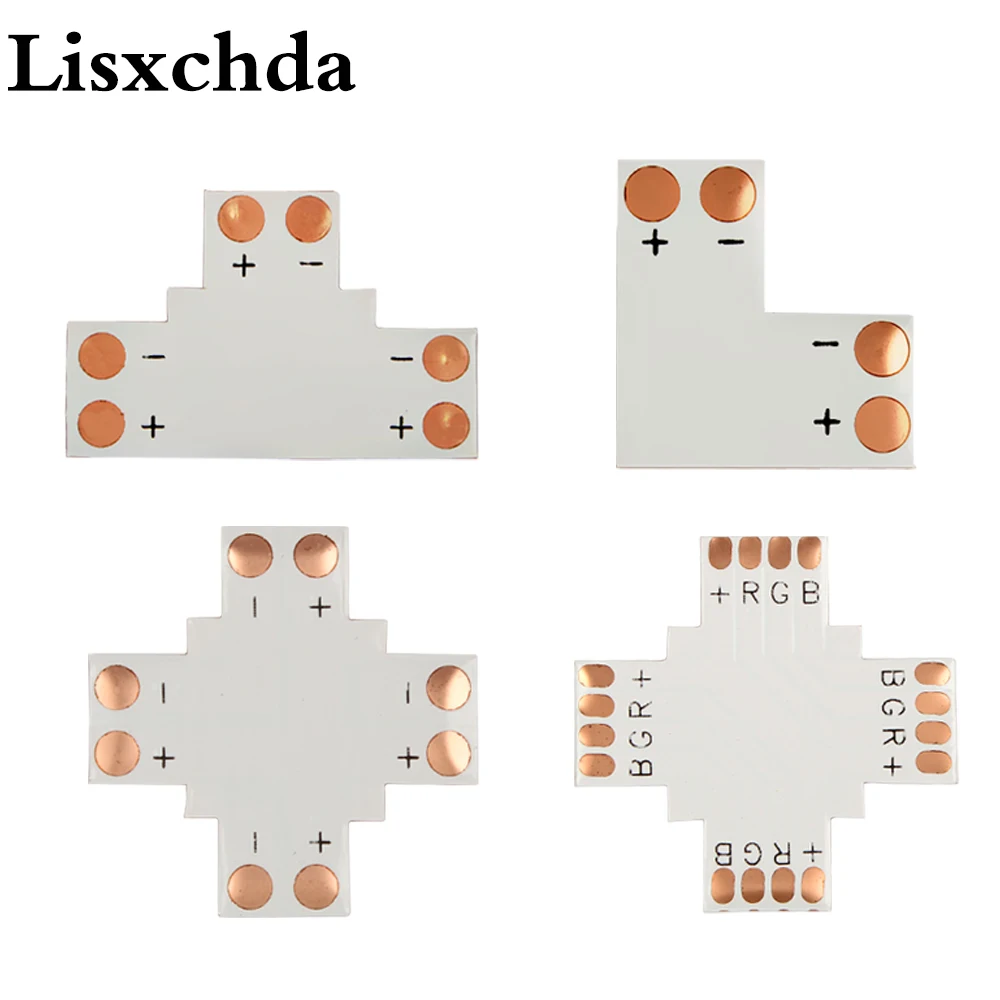 Угловой коннектор для светодиодной ленты 5 шт. L T X 8 мм 10 2pin 4pin 5pin Одноцветный RGB RGBW