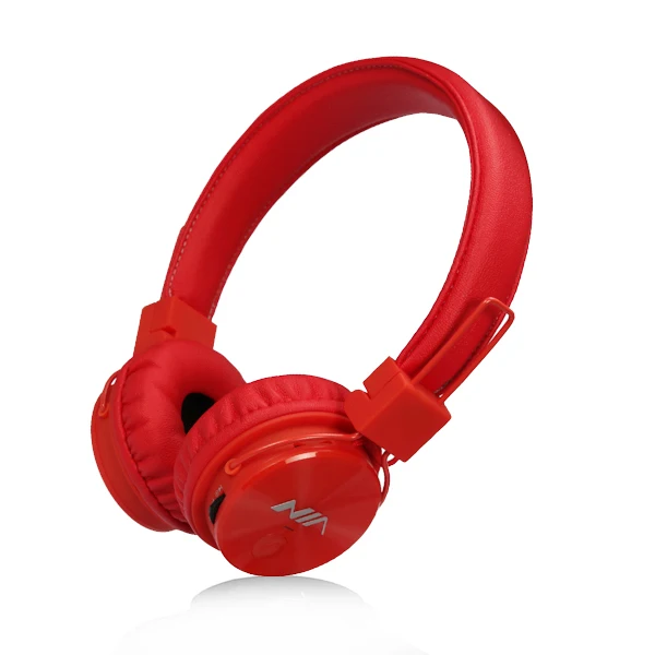 Гарнитура NIA X3 Беспроводные стерео Bluetooth наушники fone de ouvido bluetooth с микрофоном Поддержка TF карты fm-радио наушники - Цвет: Tomato Red