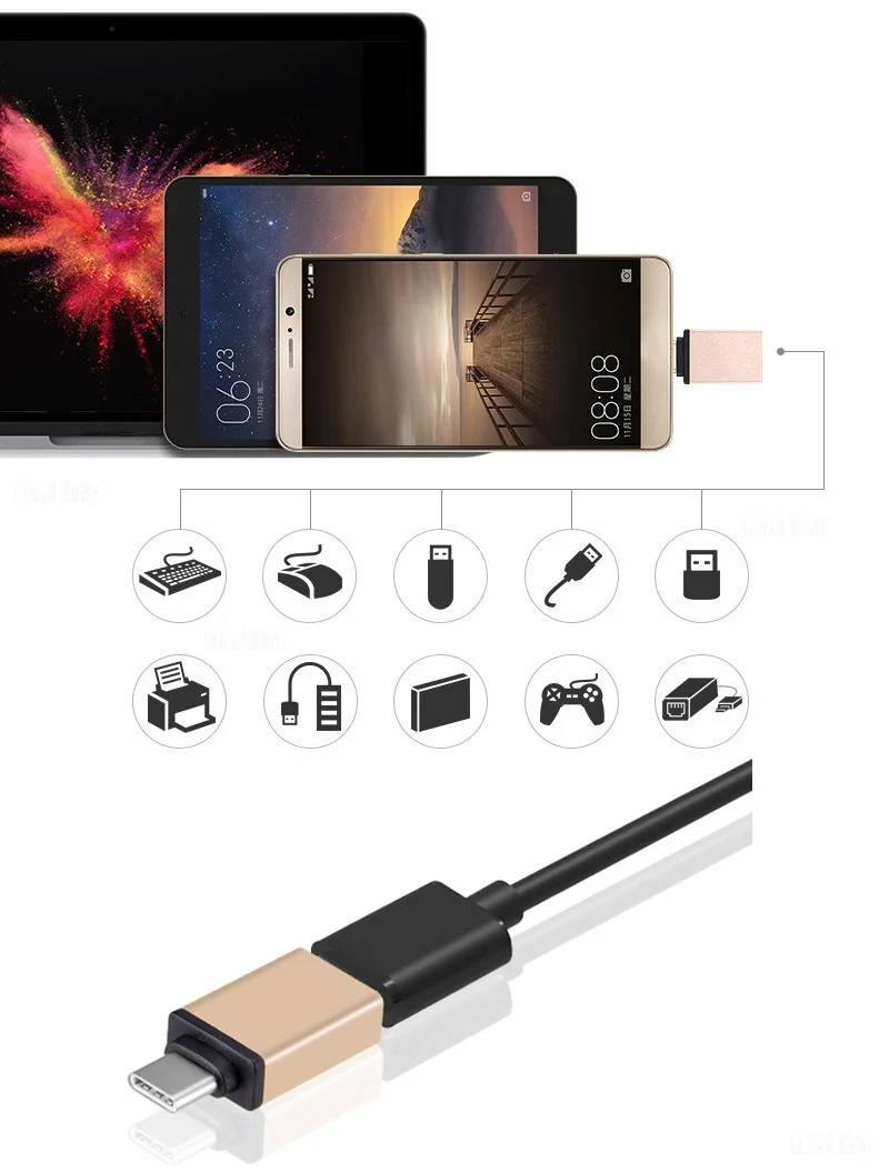 Antirr USB 3 1 Тип C папа к 0 Женский OTG конвертер питания зарядное устройство адаптер