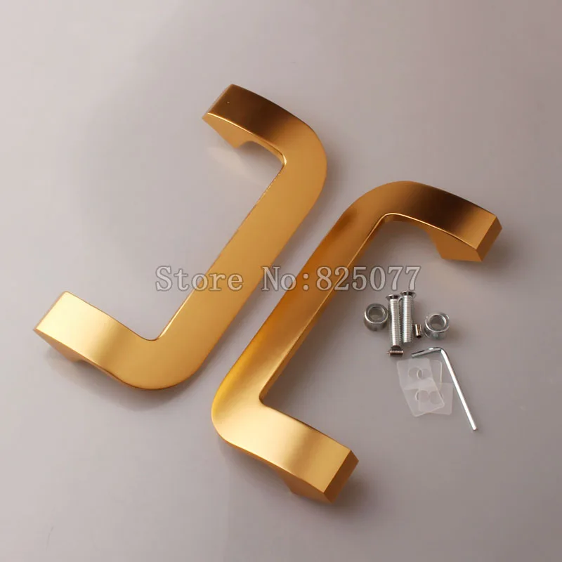 Простой цвет шампанского/алюминиевого цвета ручка для дверей из алюминиевого