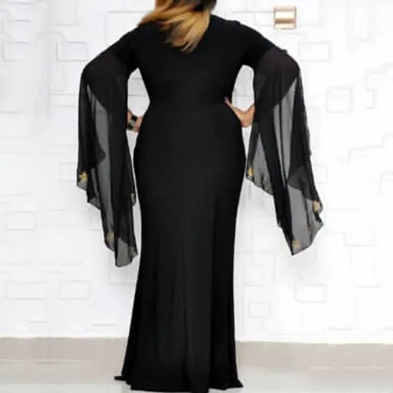 Повседневные Вечерние платья больших размеров синего цвета в африканском стиле