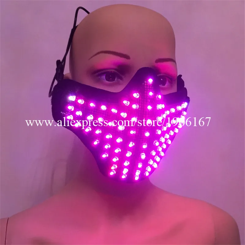 Цветная светодиодная светящаяся маска для ночного клуба шоу реквизит освещения