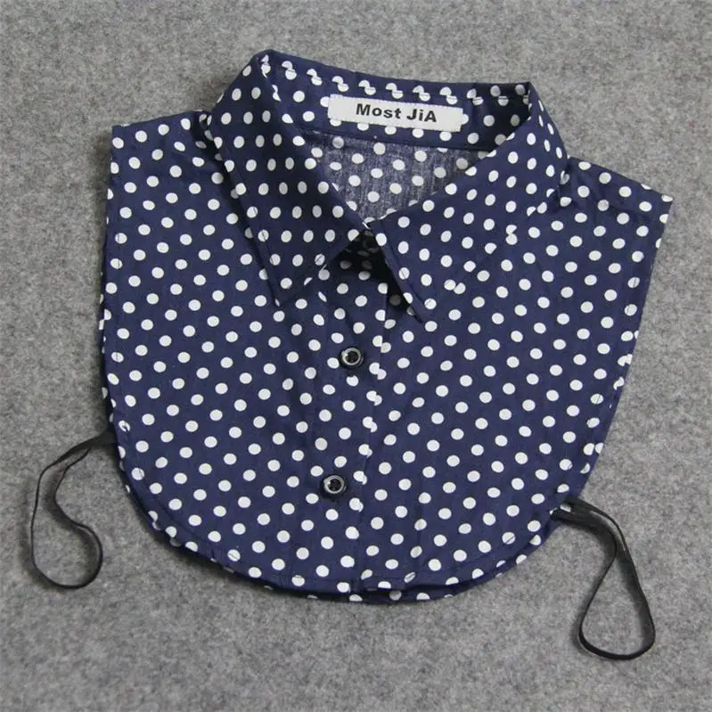 dot dark blue Новое поступление, имитация воротника, Классический Клетчатый воротник, ложные воротники, белый, подходит ко всему, съемный воротник рубашки, аксессуары для взрослых, унисекс - Цвет: dot dark blue