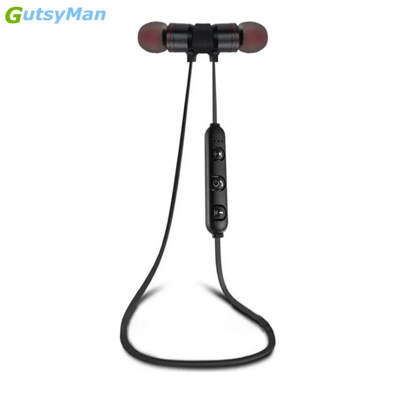 GutsyMan Bluetooth беспроводные наушники спортивные стерео магнитные с микрофоном