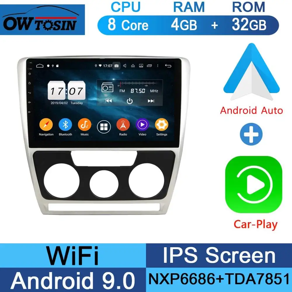 32G CarPlay Android 10," ips 8 ядерный 4G+ 64G Android 9,0 автомобильный dvd-плеер для Skoda Octavia A5 2007 2008 2009 2010 2012 2013 gps Радио стерео DSP - Цвет: 32G CarPlay Android
