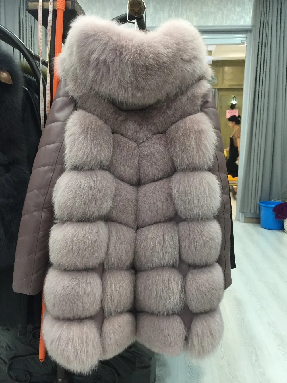 Sqxr мех лисы пальто с мехом развивающий коврик для ползания женские натуральный