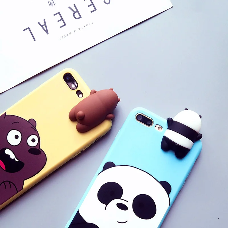 Чехол для телефона с мультяшным 3D милым медведем IPhone 8X6 XS 6S 7 мягкий чехол из ТПУ
