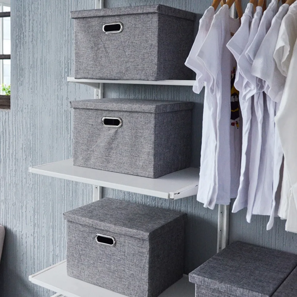 

Cotton and Linen Foldable Clothing Organizer Large Storage Bag Finishing Box Household Storage Box Wardrobe PJJJSN328