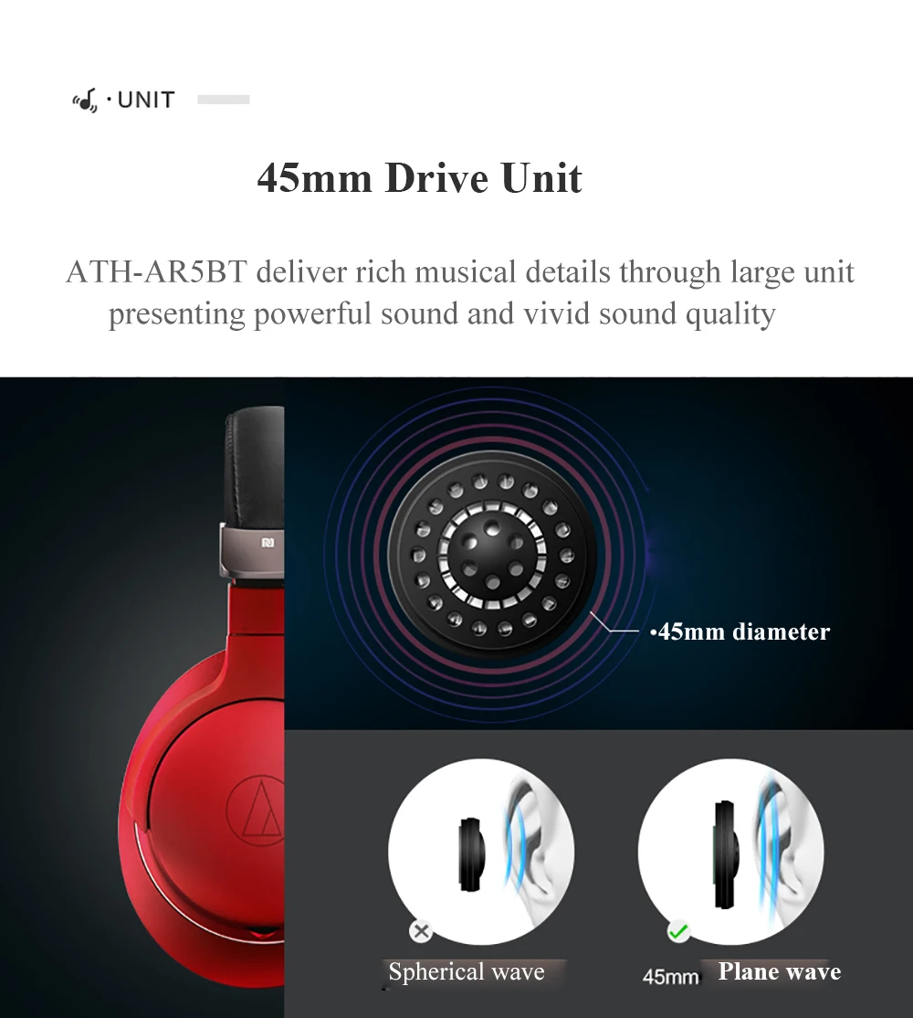 Оригинальные наушники Audio-Technica ATH-AR5BT, Bluetooth, музыкальные Проводные/беспроводные складные наушники с пультом дистанционного управления, микрофон Hi-Res Hifi