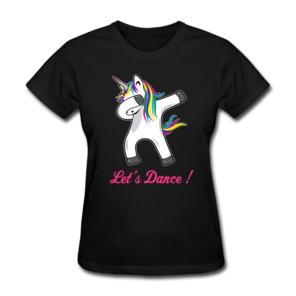 Factory Sale T Shirts Women 2017dancing unicornKawaii King Queen Tee shirt Femme Tumblr Vogue TeeFemale |