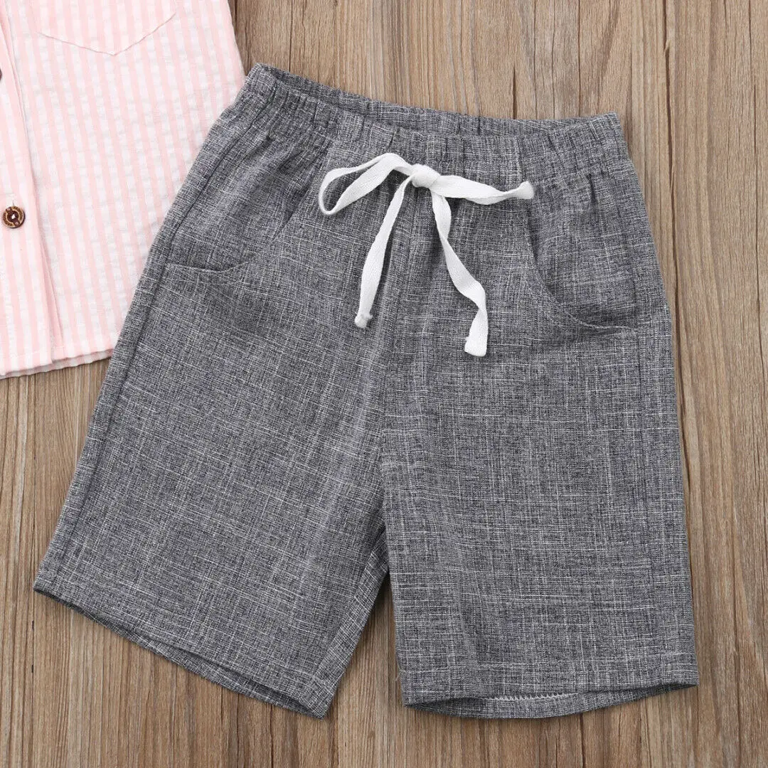 Emmababy 2019 New Brand Summer Toddler Kids Baby Boys Clothes Stripes Cotton Top T Shirt Short Outfits 12M-5Y |