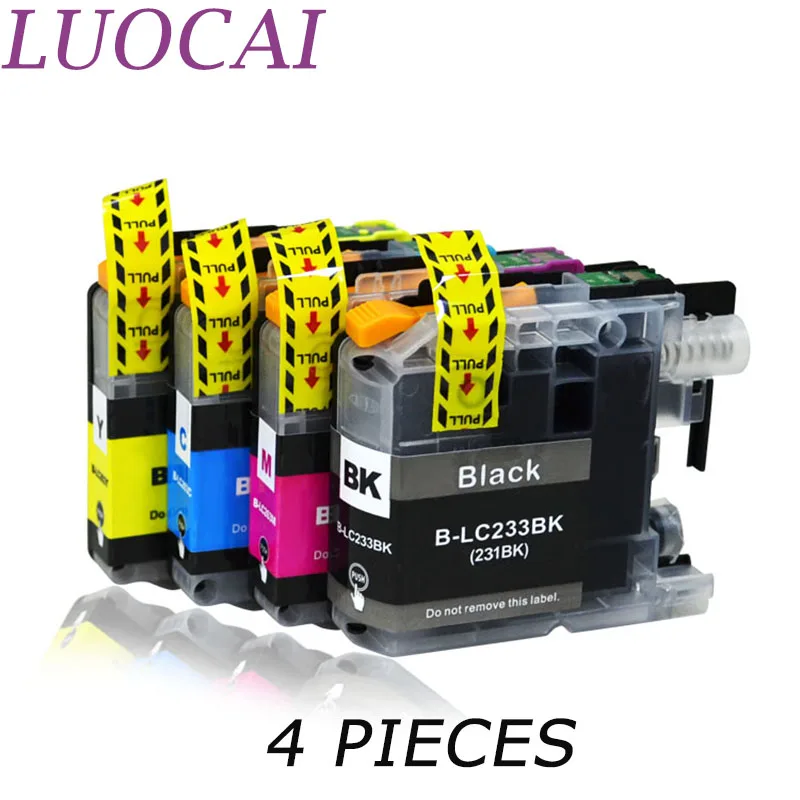 Совместимые чернильные картриджи LuoCai LC233 LC231 4 шт. для принтеров brother MFC-J4620DW J5720DW