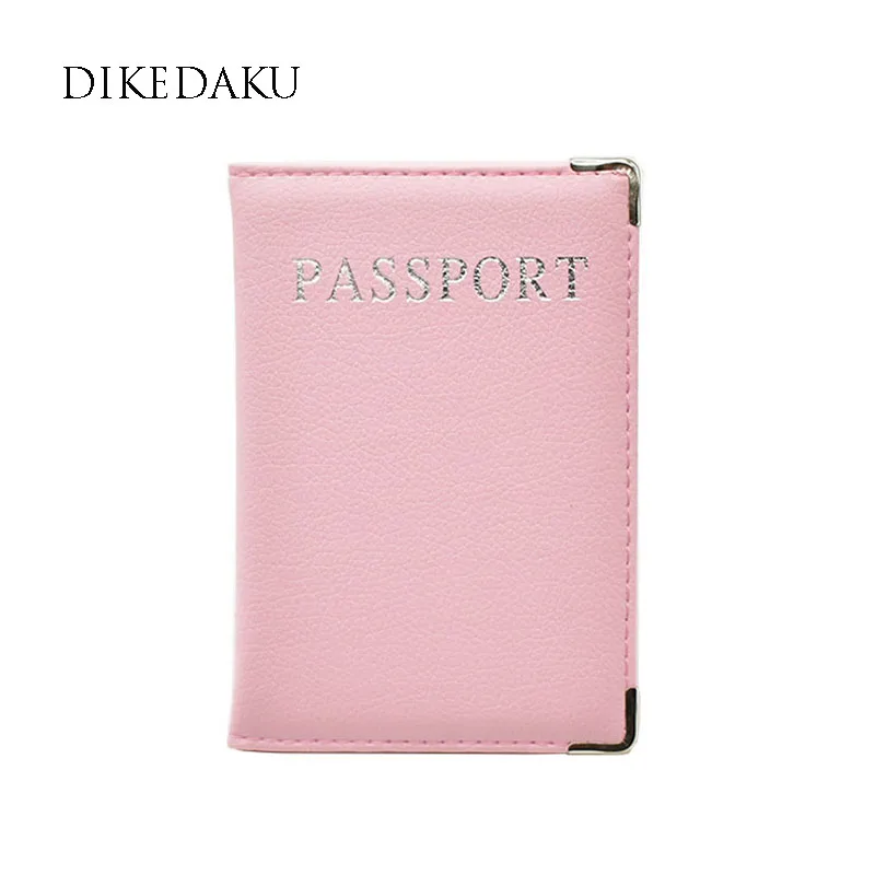 DIKEDAKU, модная кожаная обложка для паспорта, Женский однотонный прозрачный органайзер для паспорта, милый чехол для паспорта, для паспорта, кошелек