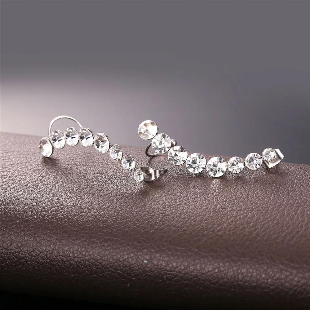 Женские серьги Клипсы из нержавеющей стали с кристаллами|clip earrings for women|crystal clip