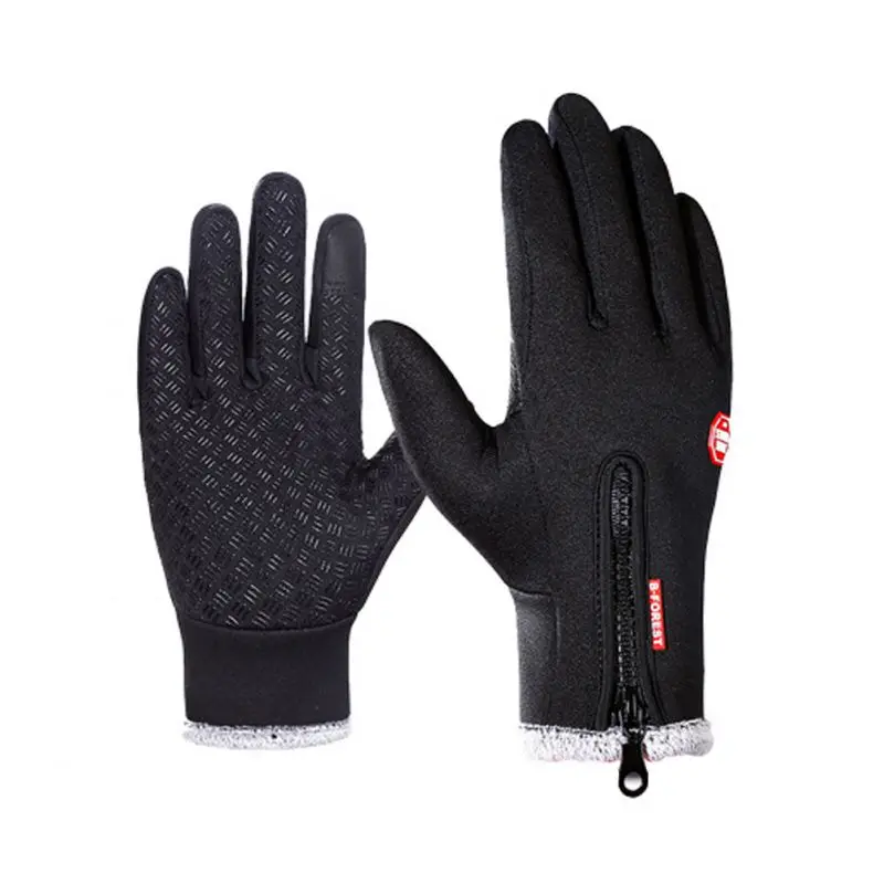 

-20 Degree Touchscreen Windproof Thermal Warm Full Finger Zipper Gloves Winter Anti Slip Cycling Skiing Gloves
