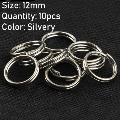 12mm silver 10 шт. титановый сплав EDC брелок Открытый Портативный брелок разделенный брелок для ключей держатель для ключей Кемпинг путешествия подвесной инструмент - Цвет: 12mm silver