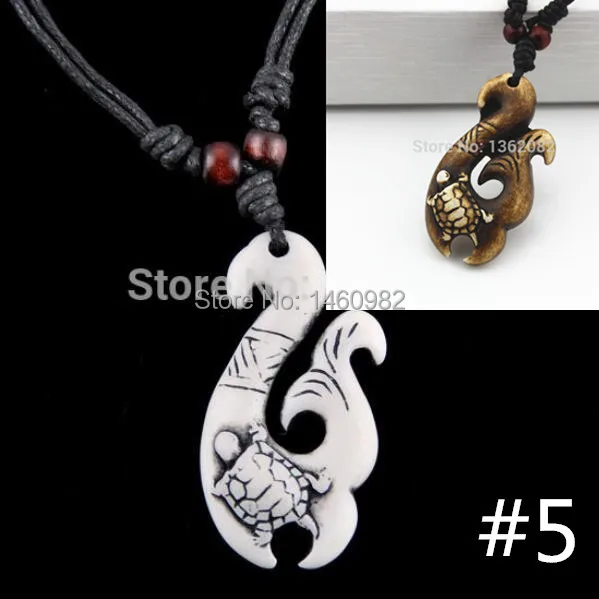 Мужские и женские модные украшения имитация кости яка резьба по дереву Гавайские