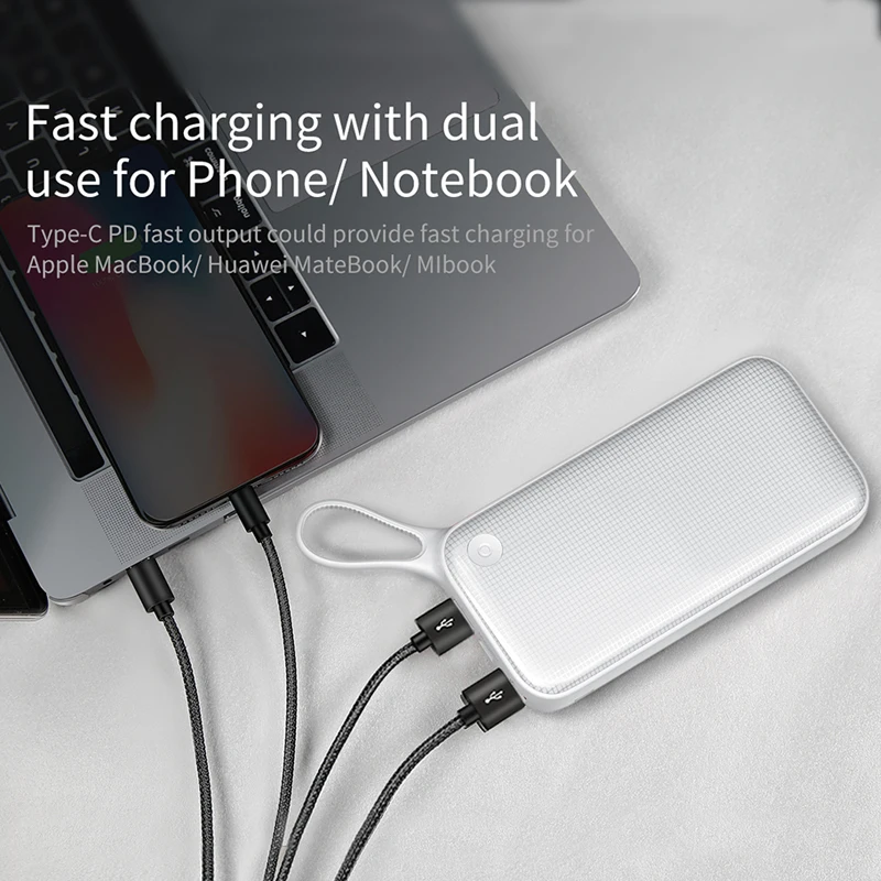 Baseus 20000 мАч Quick Charge 3 0 Power Bank USB C Pover Poverbank Портативное зарядное Внешнее устройство