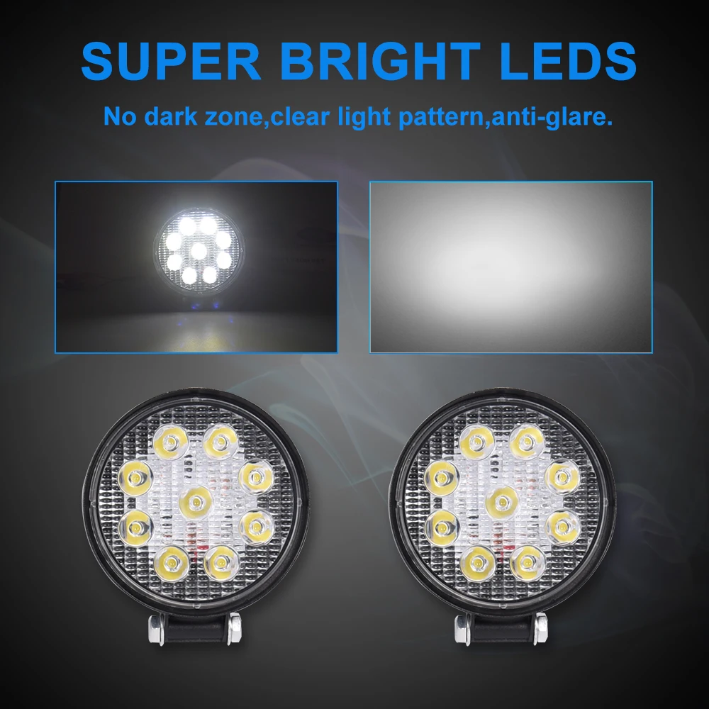 Cobrillar 4.3&quot 5D Offroad Led Work Lamp 27W Flood Spot Combo Beam LED Working Driving Lights 12V For Jeep ATV 4x4 Truck Tractor |