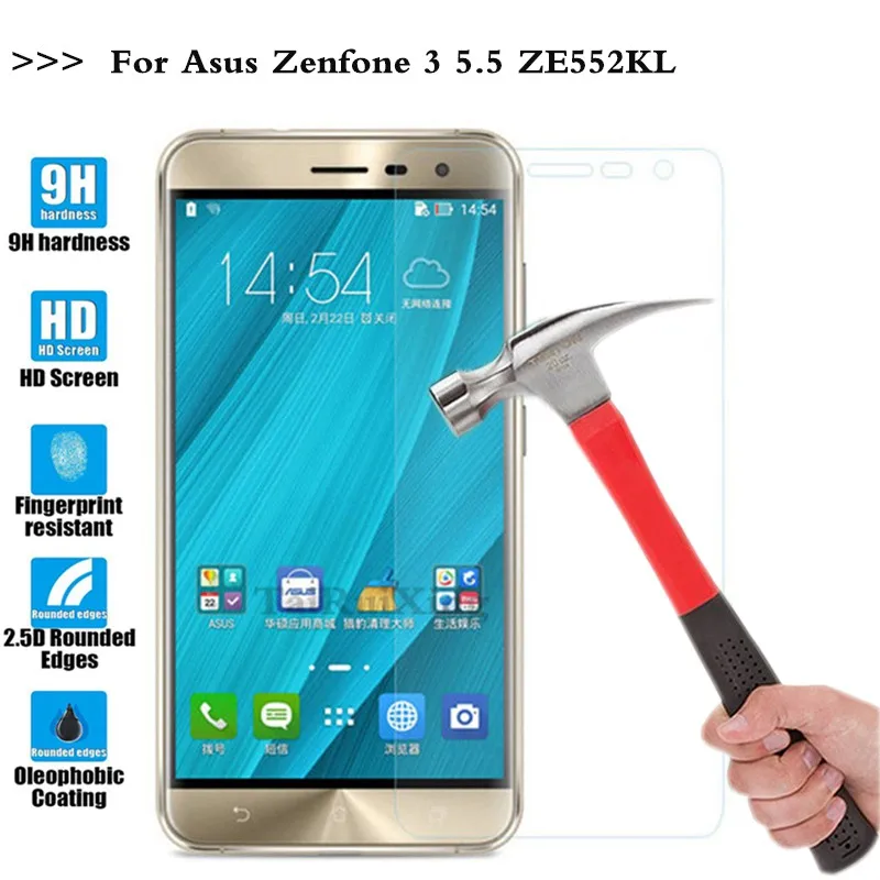 (TaiRuiXing) Screen Protector Film 0.3mm 9H 25D Front Premium Tempered Glass For Asus Zenfone 3 ZE552KL 5.5 inch Cover | Мобильные