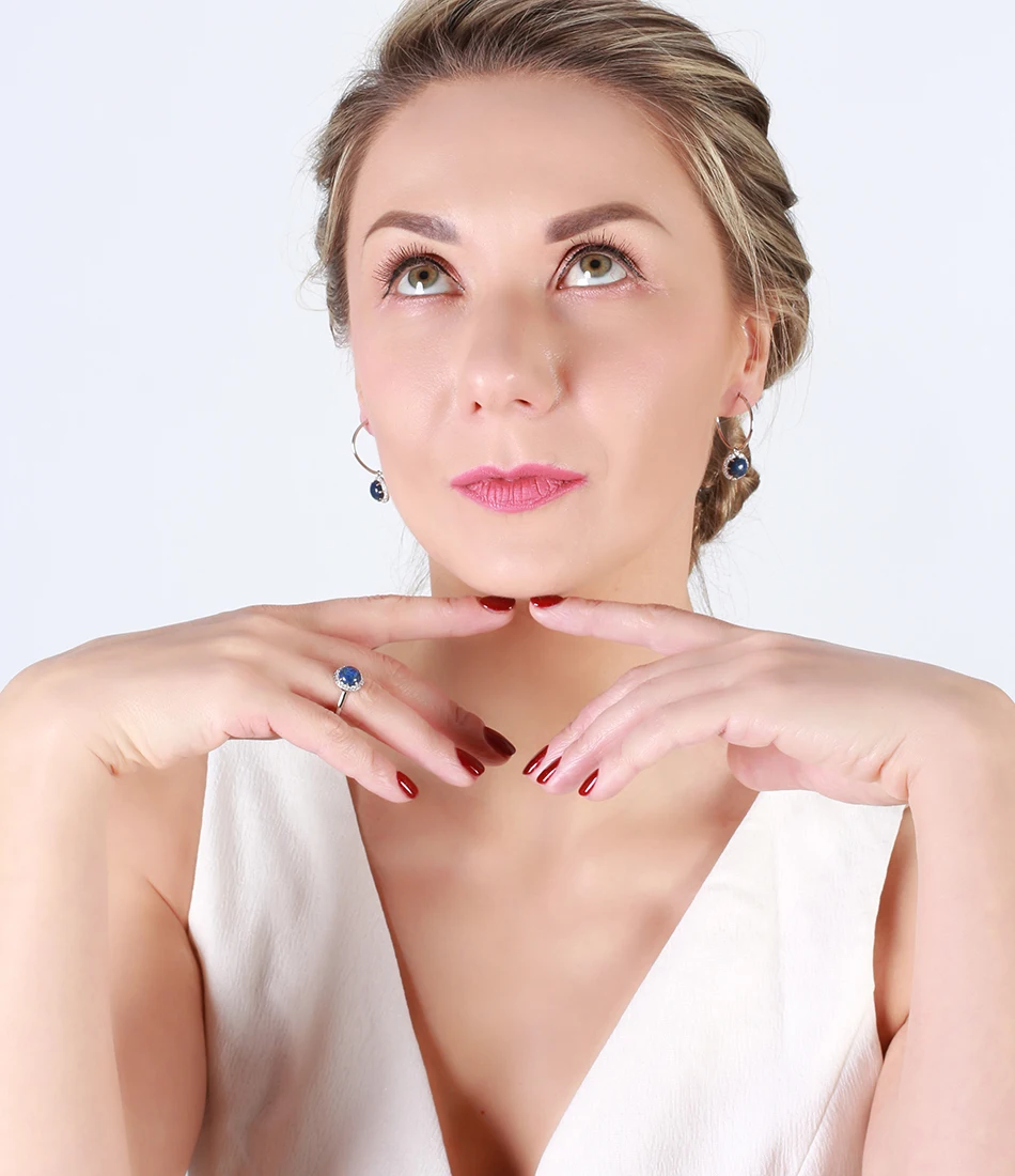 ORSA JEWELS серебряные кольца из натуральной 925 пробы для женщин, бирюза, инкрустированная установка, AAA кубическое женское циркониевое кольцо, ювелирные изделия ASR55